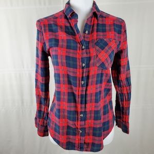 Ali & Kris long sleeve red plaid flannel shirt S